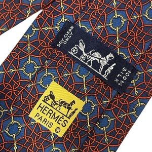 HERMES silk tie